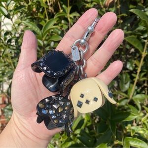 EUC Coach Studded Tea Rose Bag Charm 87055